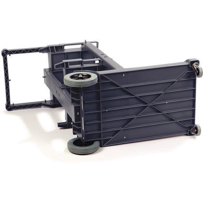 Janitor's Cart, Plastic, 4 Shelves, 1 Bin, 19" X 45" X 39", Gray