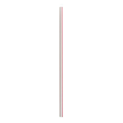 Jumbo Straws, 7.75", Polypropylene, Red/white Striped, 250/pack, 50 Packs/carton
