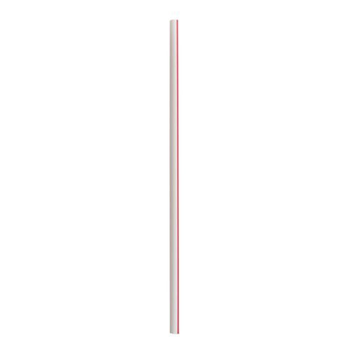 Jumbo Straws, 7.75", Polypropylene, Red/white Striped, 250/pack, 50 Packs/carton