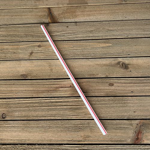 Jumbo Straws, 7.75", Polypropylene, Red/white Striped, 250/pack, 50 Packs/carton