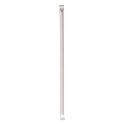 Wrapped Jumbo Straws, 10.25", Polypropylene, Red, 500/pack, 4 Packs/carton