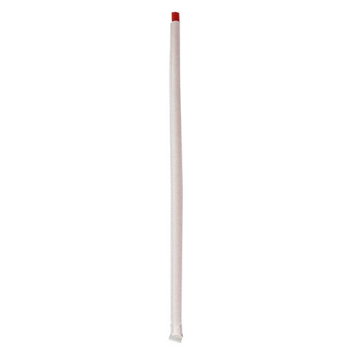 Wrapped Jumbo Straws, 10.25", Polypropylene, Red, 500/pack, 4 Packs/carton