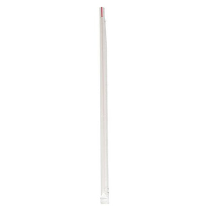 Wrapped Jumbo Straws, 10.25", Polypropylene, Red/white Striped, 500/pack, 4 Packs/carton