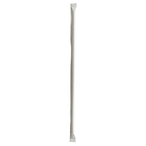 Wrapped Jumbo Straws, 10.25", Polypropylene, Clear, 500/pack, 4 Packs/carton