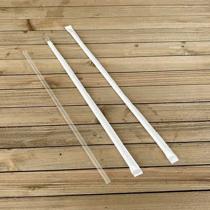 Wrapped Jumbo Straws, 10.25", Polypropylene, Clear, 500/pack, 4 Packs/carton