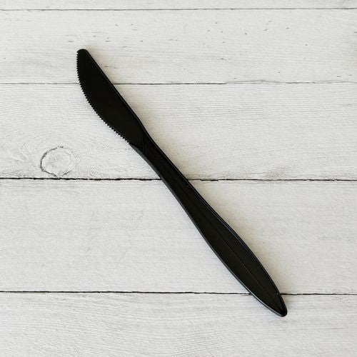 Mediumweight Polypropylene Cutlery, Knife, Plastic, Black, 1,000/carton