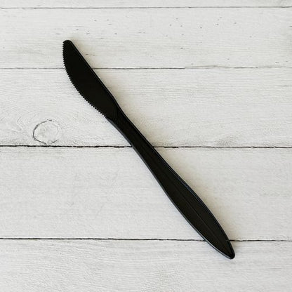 Mediumweight Polypropylene Cutlery, Knife, Plastic, Black, 1,000/carton