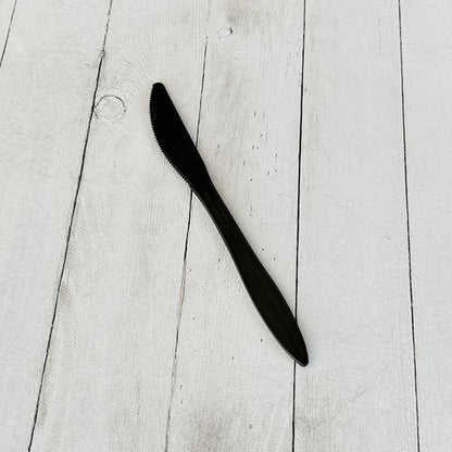 Mediumweight Polypropylene Cutlery, Knife, Plastic, Black, 1,000/carton
