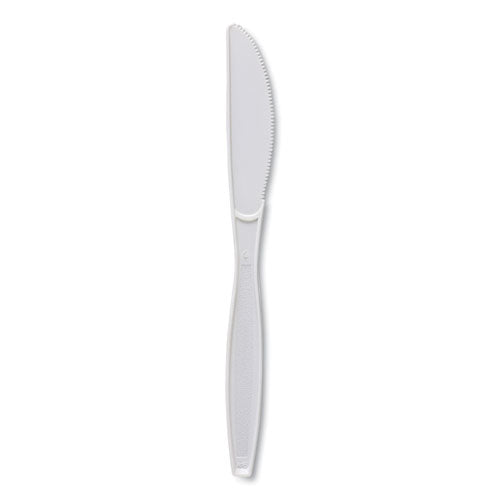 Heavyweight Polypropylene Cutlery, Knife, Plastic, White, 1,000/carton