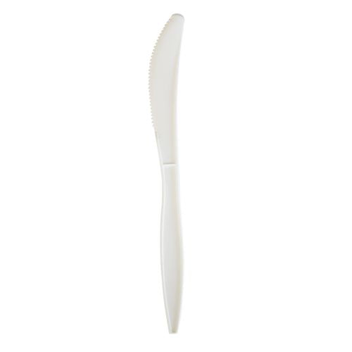 Mediumweight Wrapped Polypropylene Cutlery, Knife, 5.86", Plastic, White, 1,000/carton