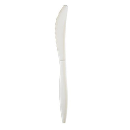 Mediumweight Wrapped Polypropylene Cutlery, Knife, 5.86", Plastic, White, 1,000/carton