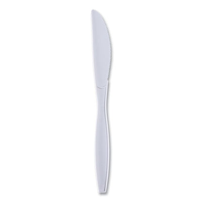 Heavyweight Wrapped Polypropylene Cutlery, Knife, Plastic, White, 1,000/carton