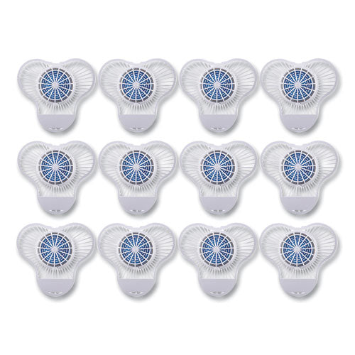Urinal Screen With Non-para Deodorizer Block, Green Apple Scent, Blue/white, 3.25 Oz, 12/box