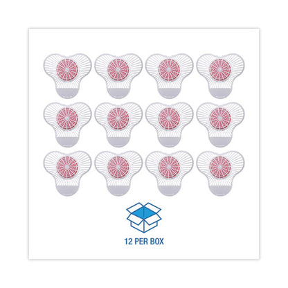 Urinal Screen With Para Deodorizer Block, Cherry Scent, Red/white, 3 Oz, 12/box