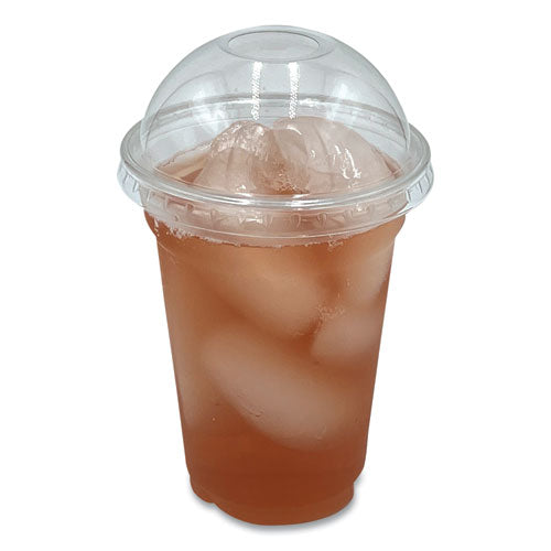 Pet Cold Cup Dome Lids, Fits 9 Oz To 10 Oz Cold Cups, Plastic, Clear, 100/pack
