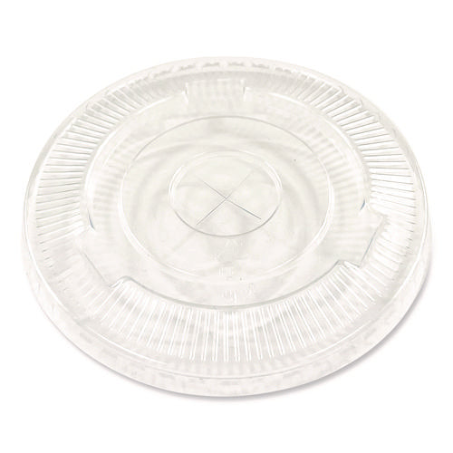 Crystal-clear Cold Cup Straw-slot Lids, Fits 9 Oz To 10 Oz Cold Cups, Plastic, Clear, 100/pack