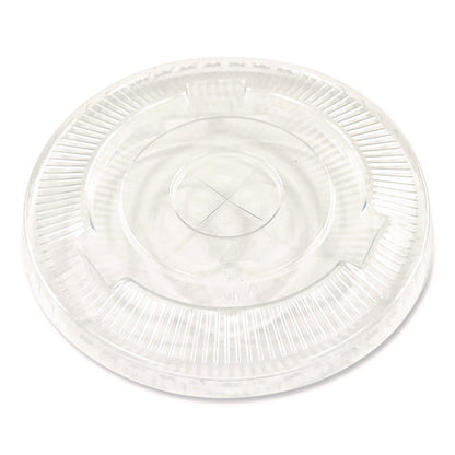 Crystal-clear Cold Cup Straw-slot Lids, Fits 9 Oz To 10 Oz Cold Cups, Plastic, Clear, 100/pack