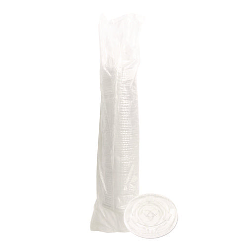 Crystal-clear Cold Cup Straw-slot Lids, Fits 9 Oz To 10 Oz Cold Cups, Plastic, Clear, 100/pack