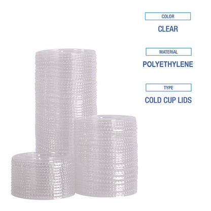 Crystal-clear Cold Cup Straw-slot Lids, Fits 9 Oz To 10 Oz Cold Cups, Plastic, Clear, 1,000/carton