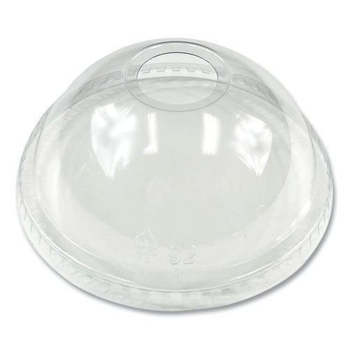 Pet Cold Cup Dome Lids, Fits 9 Oz Squat/12 Oz Cold Cups, Plastic, Clear, 1,000/carton