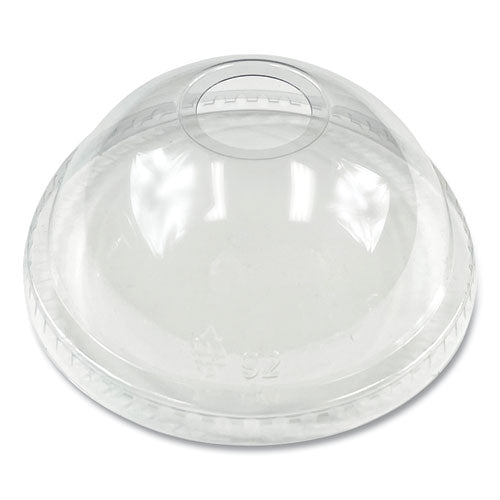 Pet Cold Cup Dome Lids, Fits 9 Oz To 12 Oz Cold Cups, Plastic, Clear, 100/pack