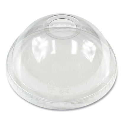 Pet Cold Cup Dome Lids, Fits 9 Oz To 12 Oz Cold Cups, Plastic, Clear, 100/pack