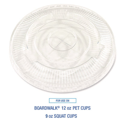 Crystal-clear Cold Cup Straw-slot Lids, Fits 9 Oz Squat/12 Oz Cold Cups, Plastic, Clear, 100/pack