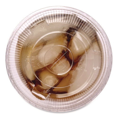 Crystal-clear Cold Cup Straw-slot Lids, Fits 9 Oz Squat/12 Oz Cold Cups, Plastic, Clear, 1,000/carton