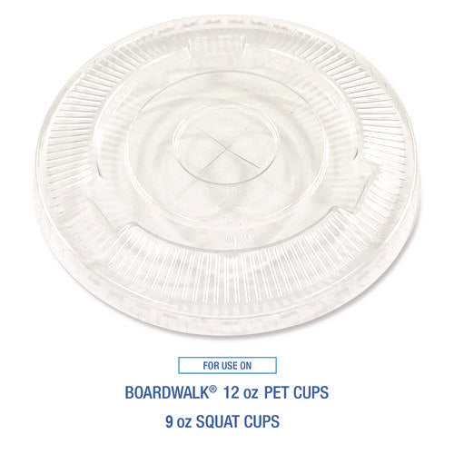 Crystal-clear Cold Cup Straw-slot Lids, Fits 9 Oz Squat/12 Oz Cold Cups, Plastic, Clear, 1,000/carton