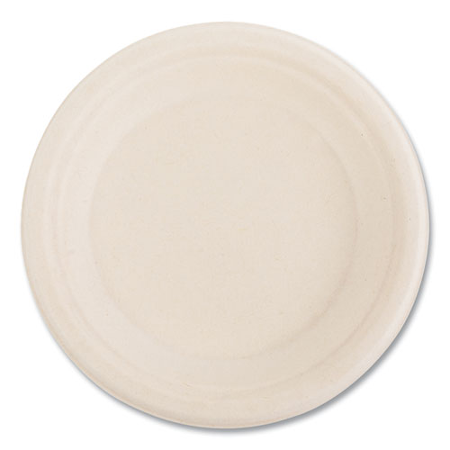 Bagasse Pfas-free Dinnerware, Plate, Sugarcane, 6" Dia, Tan, 1,000/carton