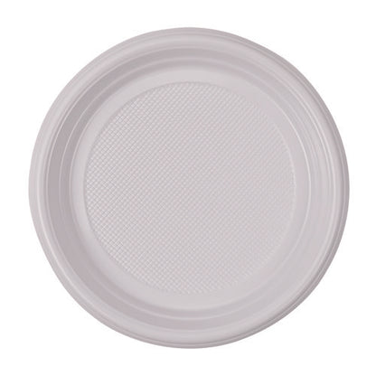 Hi-impact Plastic Dinnerware, Plate, 9" Dia, White, 500/carton