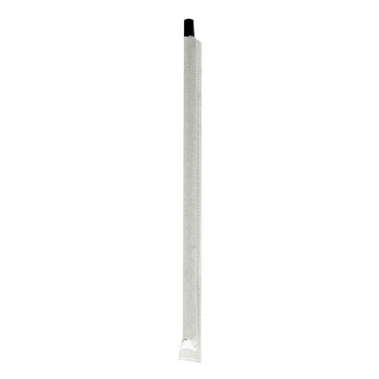 Wrapped Jumbo Paper Straws, 7.75", Paper, Black, 320/pack, 4 Packs/carton