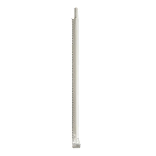 Wrapped Jumbo Paper Straws, 7.75", Paper, White, 320/pack, 4 Packs/carton