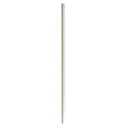 Wrapped Jumbo Paper Straws, 7.75", Paper, White, 320/pack, 4 Packs/carton