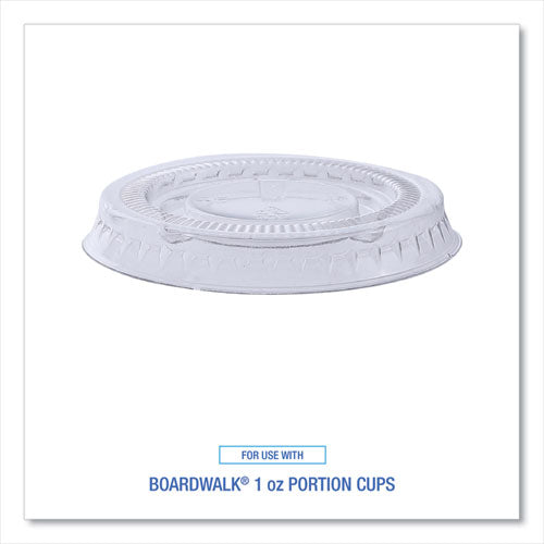 Souffle/portion Cup Lids, Fits 1 Oz Portion Cups, Plastic, Clear, 2,500/carton