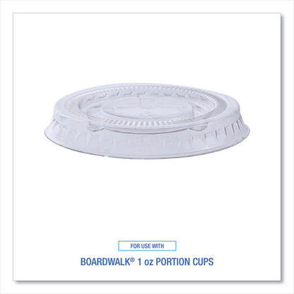 Souffle/portion Cup Lids, Fits 1 Oz Portion Cups, Plastic, Clear, 2,500/carton