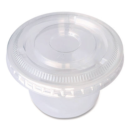Souffle/portion Cup Lids, Fits 3.25 Oz To 5.5 Oz Portion Cups, Plastic, Clear, 2,500/carton