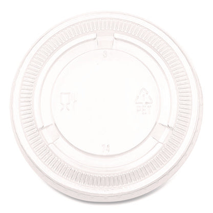 Souffle/portion Cup Lids, Fits 3.25 Oz To 5.5 Oz Portion Cups, Plastic, Clear, 2,500/carton