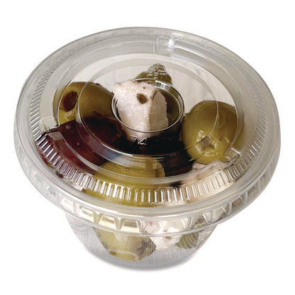 Souffle/portion Cup Lids, Fits 3.25 Oz To 5.5 Oz Portion Cups, Plastic, Clear, 2,500/carton