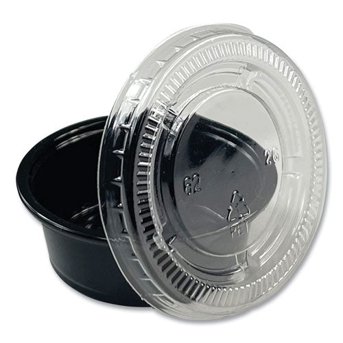 Souffle/portion Cups, 1.5 Oz, Plastic, Black, 2,500/carton