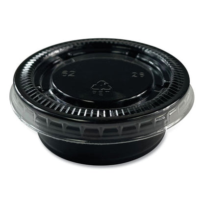Souffle/portion Cups, 1.5 Oz, Plastic, Black, 2,500/carton