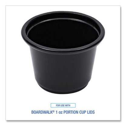 Souffle/portion Cups, 1 Oz, Plastic, Black, 125/sleeve, 20 Sleeves/carton