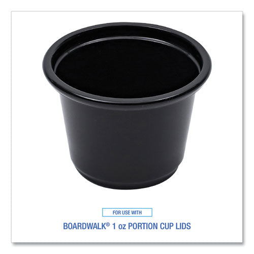 Souffle/portion Cups, 1 Oz, Plastic, Black, 125/sleeve, 20 Sleeves/carton