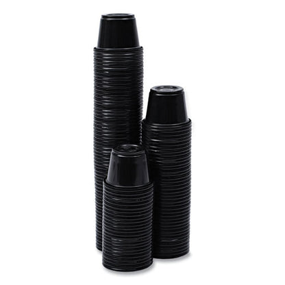Souffle/portion Cups, 1 Oz, Plastic, Black, 125/sleeve, 20 Sleeves/carton