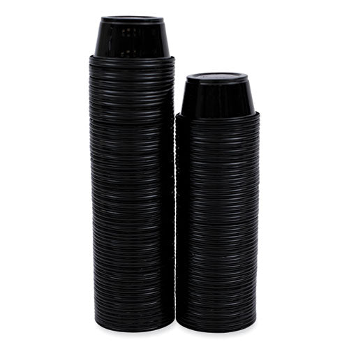 Souffle/portion Cups, 2 Oz, Plastic, Black, 125/sleeve, 20 Sleeves/carton