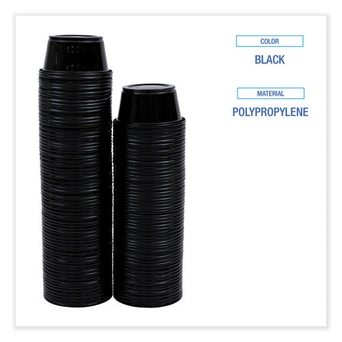 Souffle/portion Cups, 2 Oz, Plastic, Black, 125/sleeve, 20 Sleeves/carton