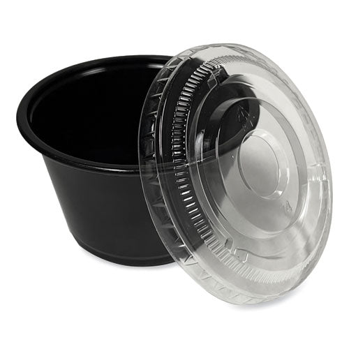 Souffle/portion Cups, 4 Oz, Plastic, Black, 2,500/carton