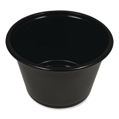 Souffle/portion Cups, 4 Oz, Plastic, Black, 2,500/carton