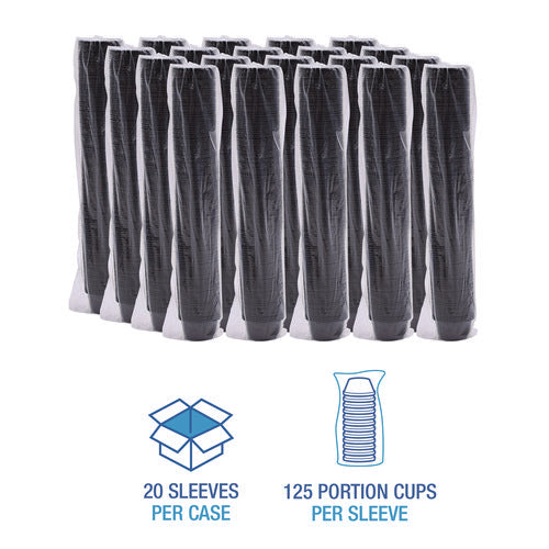 Souffle/portion Cups, 4 Oz, Plastic, Black, 2,500/carton