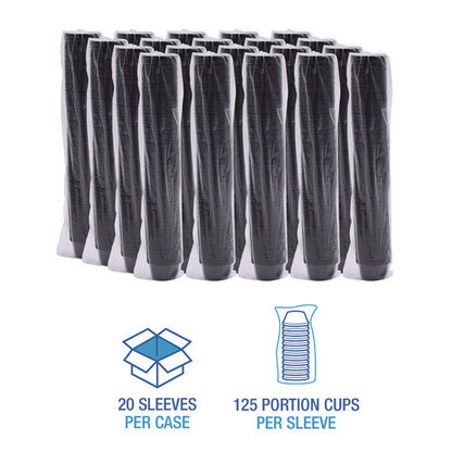 Souffle/portion Cups, 4 Oz, Plastic, Black, 2,500/carton